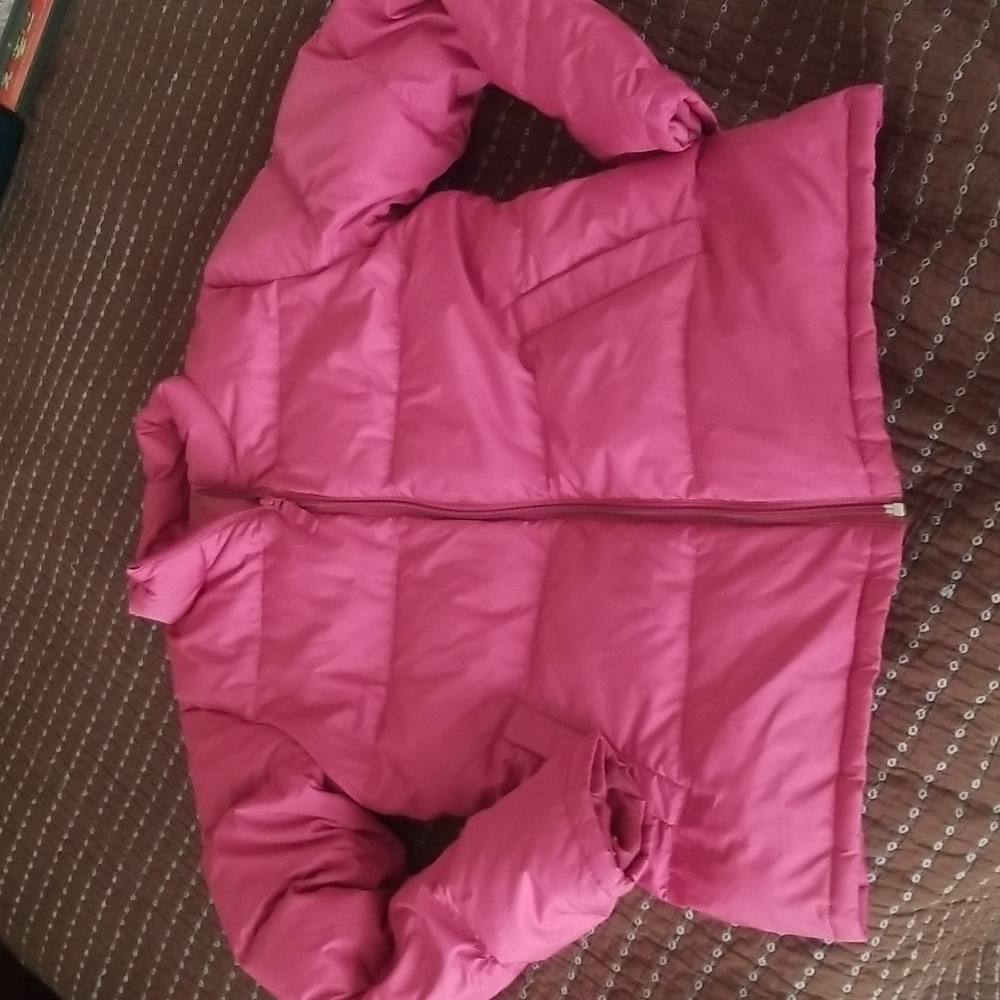 Lands' End Kids' fuchsia magenta down puffer coat